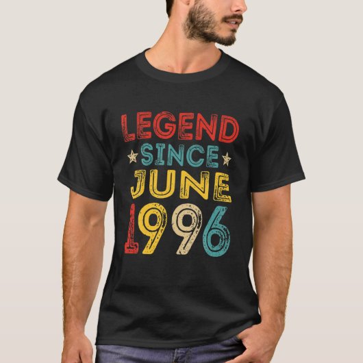 1996年6月25日誕生日伝説25動揺して日 Tシャツ (正面)