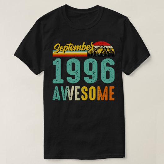 1996年9月誕生日ギフトシャツヴィンテージ9月 Tシャツ (デザイン正面)