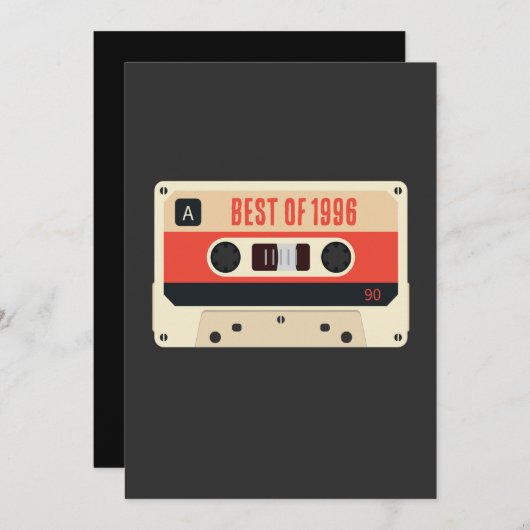 1996最高の年の誕生日ヴィンテージカセットカスタマイズ 招待状 (正面/裏面)