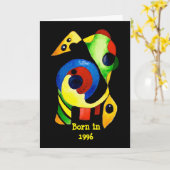 1996生まれ年の誕生日おもしろい事実 カード (黄色い花)
