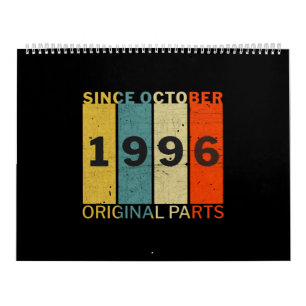 1996生まれ年10月の誕生日おもしろいレトロ引用文 カレンダー
