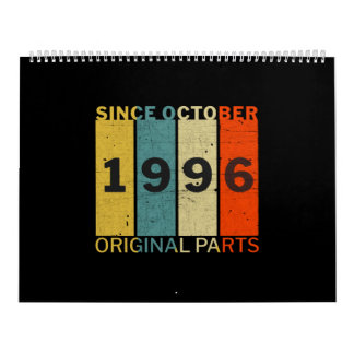 1996生まれ年10月の誕生日おもしろいレトロ引用文 カレンダー