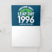 1996素晴らし年閏年日以後2月29誕生日 箔グリーティングカード (内側レイダウン)