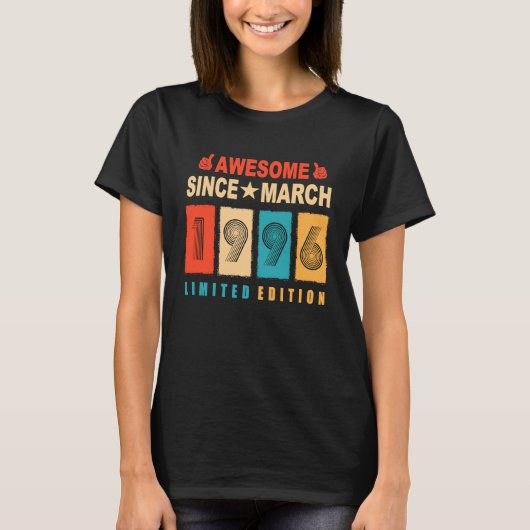 1996素晴らし年3月27歳27歳から Tシャツ (正面)