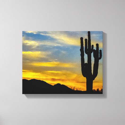1996-2-Arizona Desert at Sunset キャンバスプリント (正面)