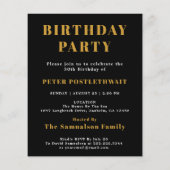 1996 Budget 30th Birthday Invitation Black Gold チラシ (裏面)