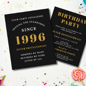 1996 Budget 30th Birthday Invitation Black Gold チラシ