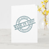 1997円形のスタンプのスタイルのロゴの挨拶で作られる カード (黄色い花)