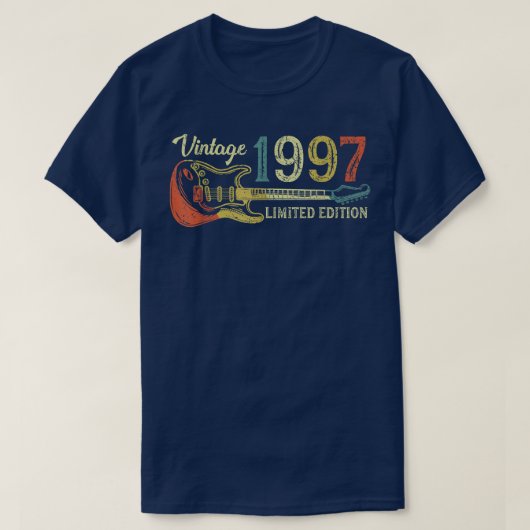 1997年おもしろい誕生日ギフト男性へギター恋人25日 Tシャツ (デザイン正面)