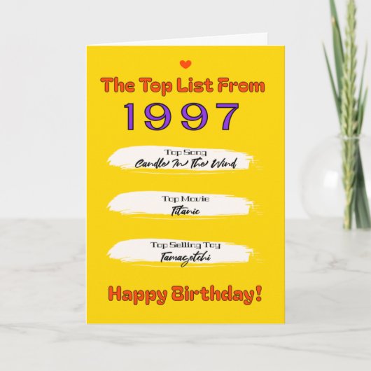 1997年ベストリスト 誕生日 カード (正面)