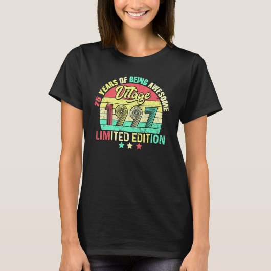 1997年製 ヴィンテージ 25歳 25歳の誕生日 お祝い 2 Tシャツ (正面)