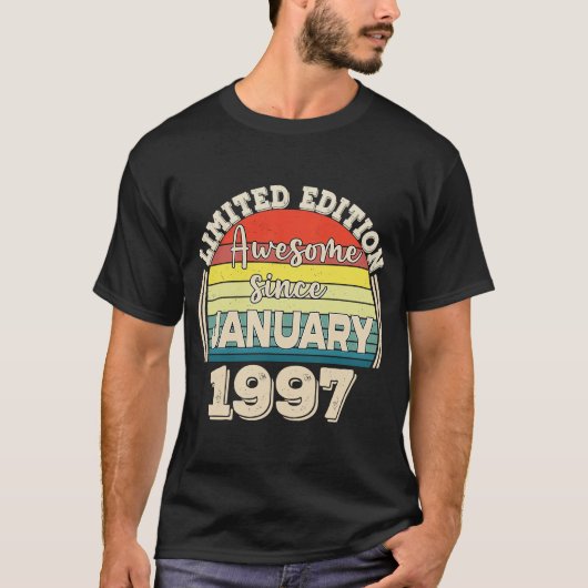 1997年1月生まれのすばらしいパパ ママ Tシャツ (正面)