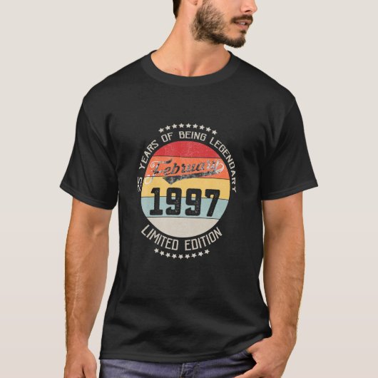 1997年2月25日25歳誕生日25歳 Tシャツ (正面)