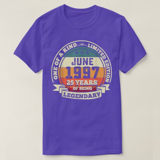 1997年6月 25歳の誕生日プレゼント 25年間の LEG として生きてきた証 Tシャツ (デザイン正面)
