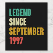 1997年9月25日誕生日25歳Bday Gi ワインラベル (シングルラベル)