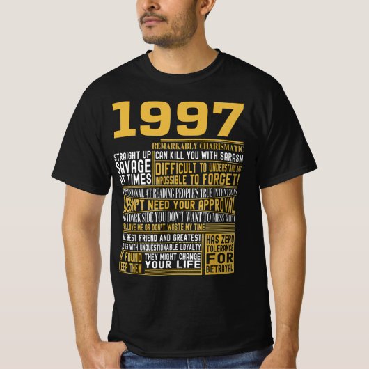 1997最高の生まれ Facts for Mens, Womens, Bday Gif Tシャツ (正面)