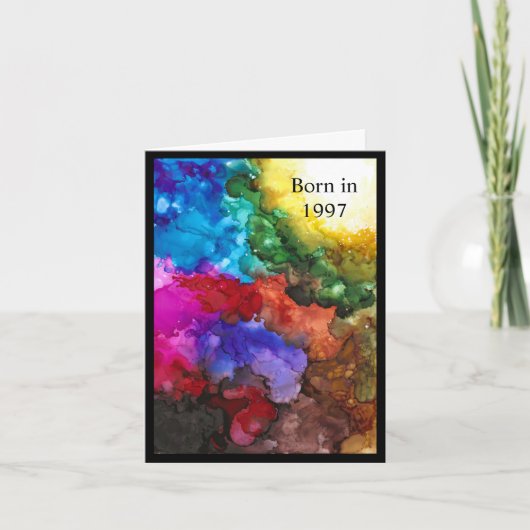 1997生まれ年の誕生日おもしろいファクト・カード カード (正面)