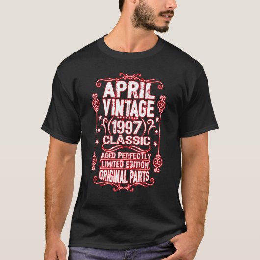1997生まれ年4月25日誕生日アリーズタウラス Tシャツ (正面)