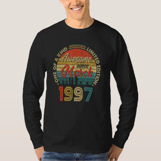 1997素晴らし年3月以来ヴィンテージ25誕生日 Tシャツ