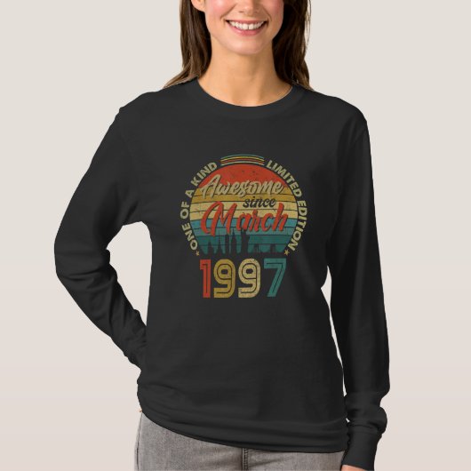 1997素晴らし年3月以来ヴィンテージ25誕生日 Tシャツ (正面)