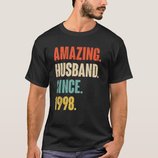 1998年からすごい夫 24周年おめでとう Tシャツ (正面)