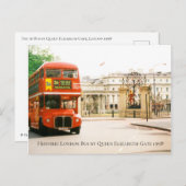 1998年エリザベス女王ゲートによる歴史的ロンドンバス ポストカード (正面/裏面)