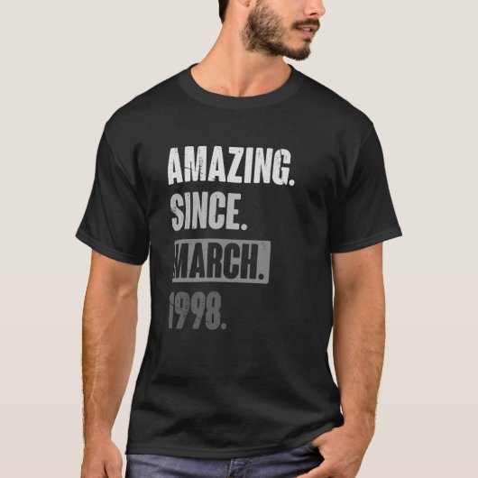 1998年3月以来の素晴らしい誕生日25th飾り tシャツ (正面)