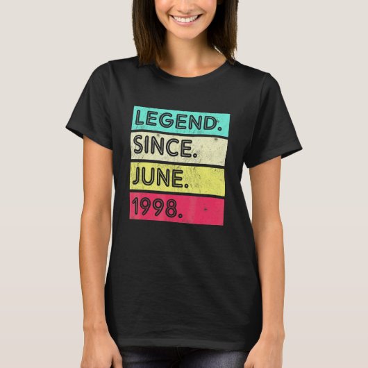 1998年6月から続くヴィンテージレジェンド24歳 Tシャツ (正面)