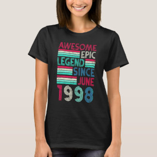 1998年6月生まれの伝説的な24歳の誕生日 Tシャツ