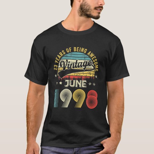1998年6月限定版レトロ23日目23年 Tシャツ (正面)