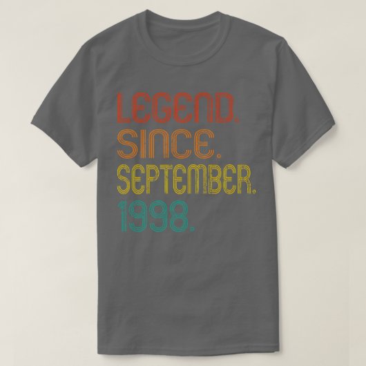 1998年9月から24歳  24周年記念ギフト 24t tシャツ (デザイン正面)
