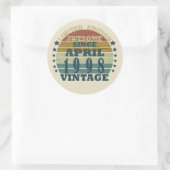 1998生まれ年4月のヴィンテージ誕生日 ラウンドシール (バッグ)