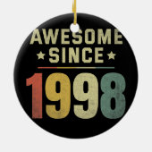 1998素晴らし年から24誕生日レトロ男性の女性 セラミックオーナメント (裏面)