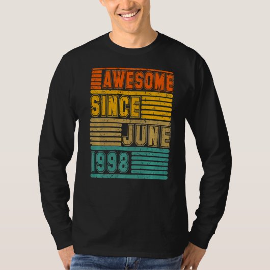 1998素晴らし年6月以来ヴィンテージ24人目の男女 Tシャツ (正面)