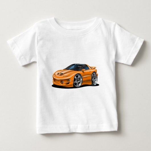 1998-02 Firebird Trans Amオレンジ色の車 ベビーTシャツ (正面)
