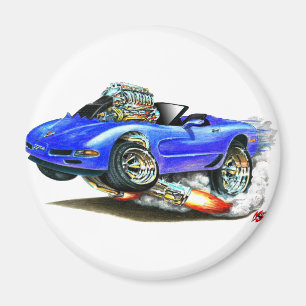 1998-2004年のコルベットの青いコンバーチブル マグネット