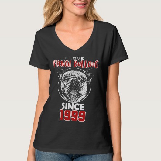 1999年からフレンチ・ブルドッグが大好きです Tシャツ (正面)