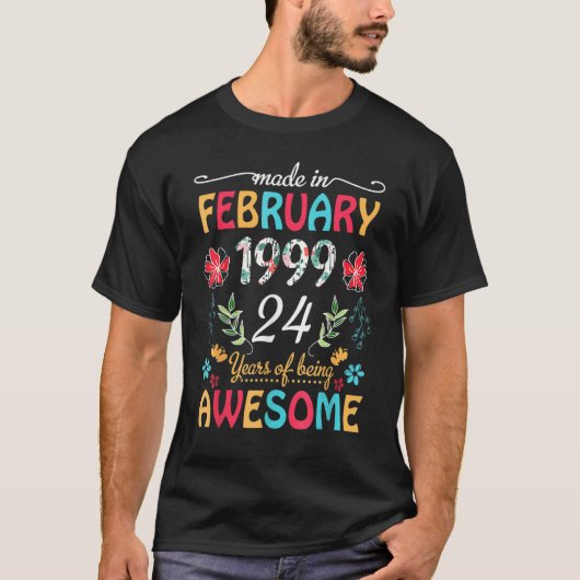 1999年に作られた2月の花24年の畏怖 Tシャツ (正面)