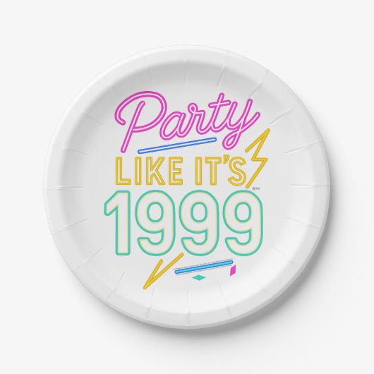 1999年みたいにパーティしよう®™ - ネオンの電圧 ペーパープレート (正面)