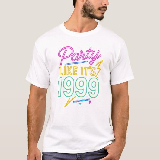 1999年みたいにパーティしよう®™ - ネオンの電圧 Tシャツ (正面)