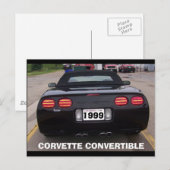 1999年コルベットコンバーチブル背面図 ポストカード (正面/裏面)