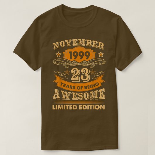 1999年11月ヴィンテージ23誕生日23歳魏 Tシャツ (デザイン正面)