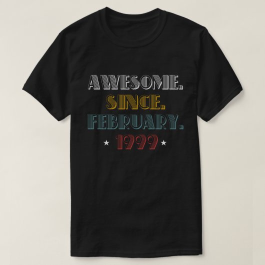 1999年2月のTシャツ第20誕生日20歳の Tシャツ (デザイン正面)