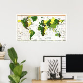 1999年CIA世界のタイムゾーンマップ ポスター (ホームオフィス)