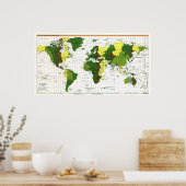 1999年CIA世界のタイムゾーンマップ ポスター (キッチン)