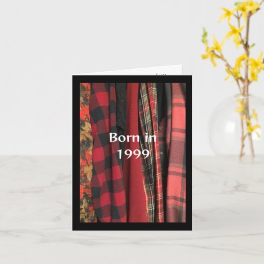 1999生まれ年の誕生日おもしろい事実 カード (黄色い花)