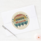 1999生まれ年3月のヴィンテージ誕生日 ラウンドシール (封筒)