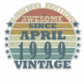 1999生まれ年4月のヴィンテージ誕生日 シール (正面)