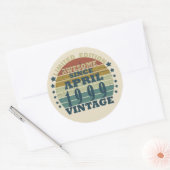 1999生まれ年4月のヴィンテージ誕生日 ラウンドシール (封筒)