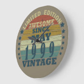 1999生まれ年5月のヴィンテージ誕生日 ラージ壁時計 (傾斜)